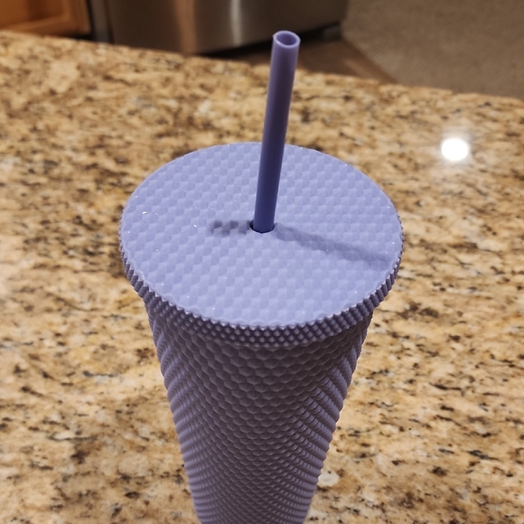 Matte Lilac Studded Tumbler with Straw - Picture 3 of 6